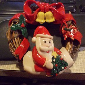 Santa Wreath Ornament